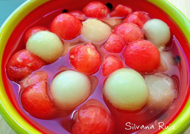 69.🍉Bolitas a la sidra de sandía y melón🍾