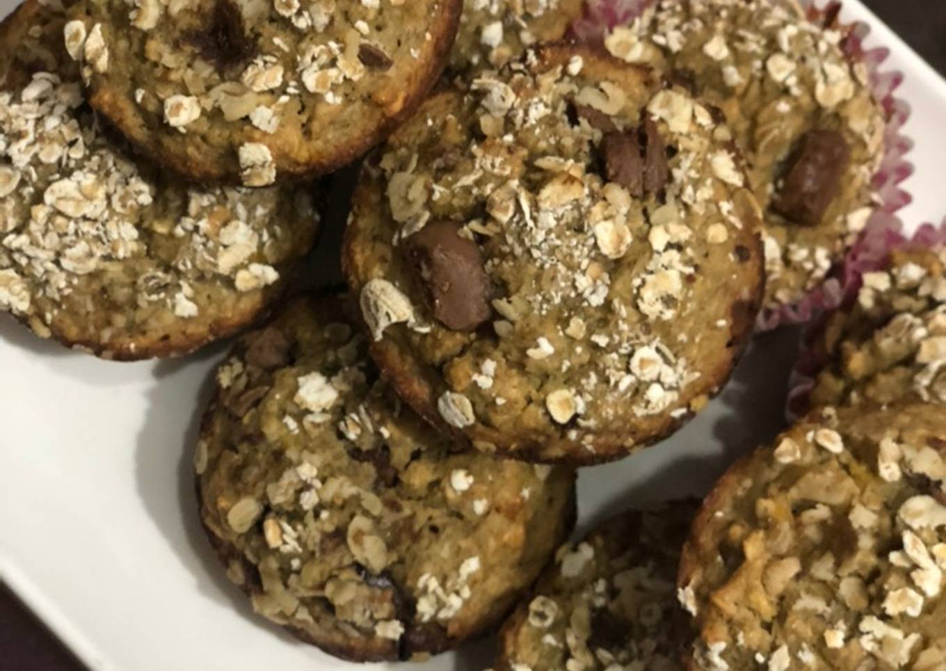Healthy oat & banana muffins