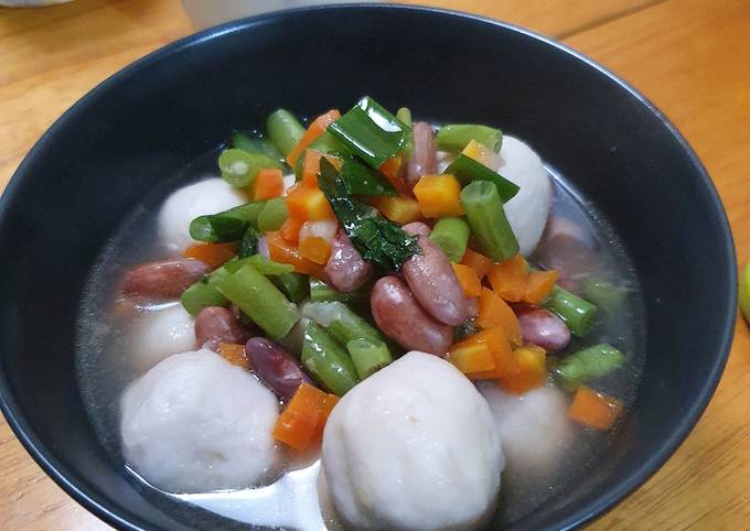 Resep Sop Kacang Merah Bakso Ikan Anti Gagal