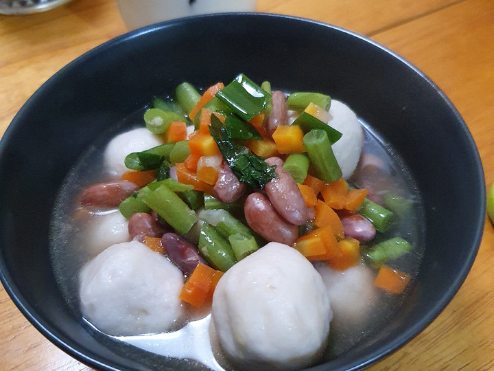 Resep Sop Kacang Merah Bakso Ikan Anti Gagal