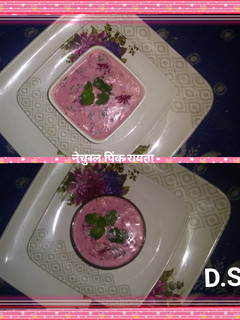 नेचुरल पिंक रायता (raita recipe in hindi) रेसिपी मुख्य फोटो