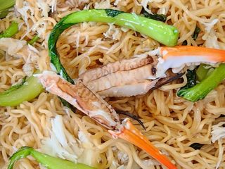 Mỳ xào ghẹ cải ngồng