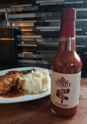 A picture of Sweet and Front Street Heat Chicken.