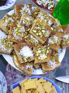صورة لوصفة بسبوسة بالقشطة