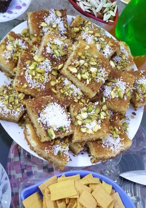 صورة لوصفة بسبوسة بالقشطة