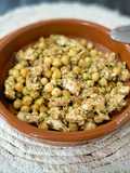 Garbanzos con pollo y paté de perdiz