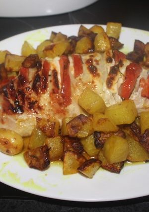 Una foto de Solomillo de pavo tipo hasselback