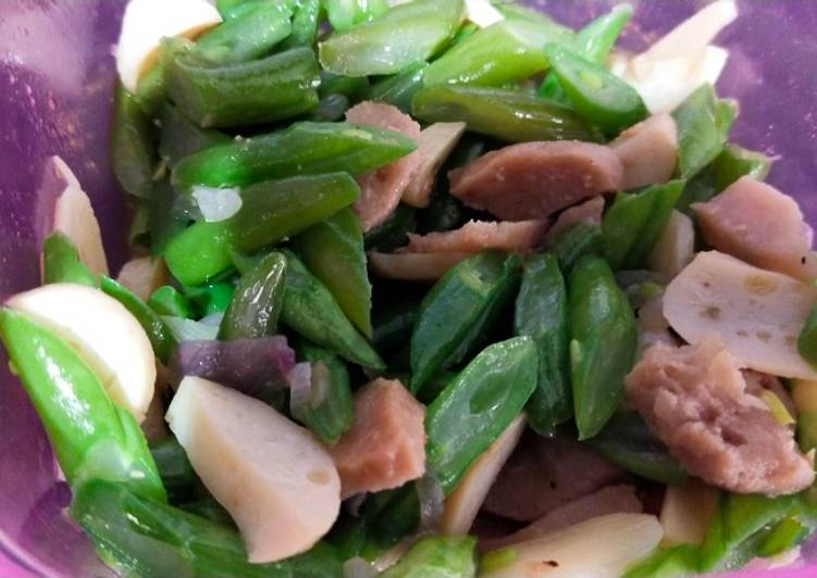 Langkah meracik Tumis buncis bakso yang Enak