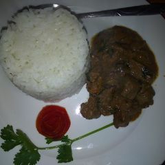 A picture of Coconut rice with liver.