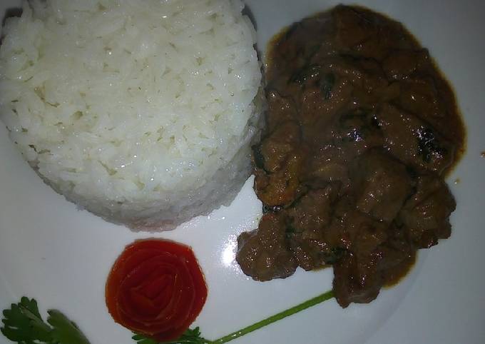 Steps to Make Homemade Coconut rice with liver