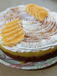 صورة لوصفة كيك بكريمة عصير البرتقال