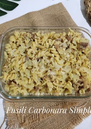 Foto resep 407. Fusili Carbonara Simple