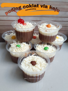 Foto resep 569. Puding coklat vla keju