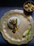Begun Jhaal Posto / Eggplant with Poppy seed paste for lunch in Thakurbari style