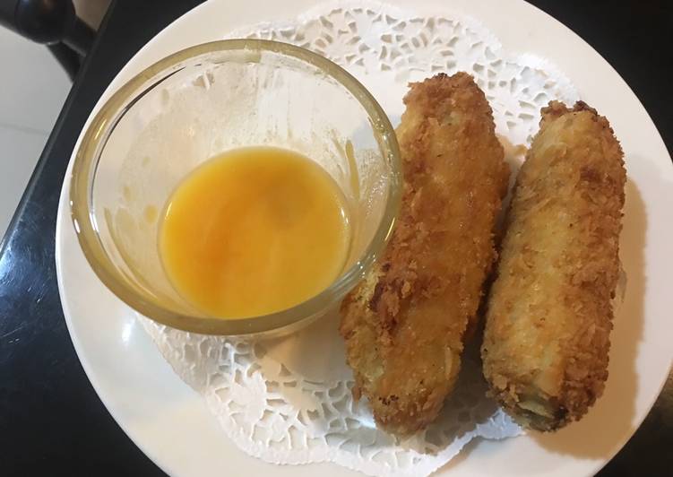 Pisang crispy keju dengan selai srikaya