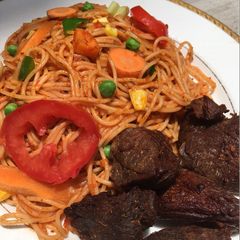 A picture of Jollof pasta.