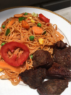 A picture of Jollof pasta.