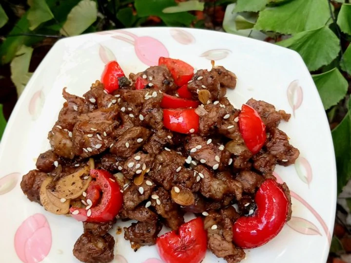 Langkah Gampang Menyiapkan Resep Sapi Lada hitam Anti Ribet, Enak