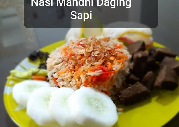 Nasi Mandhi Daging Sapi (bumbu instant)