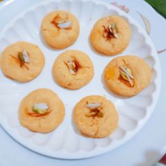 A picture of Healthy delicious Kesar Malai peda for Raksha Bandhan special.