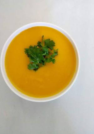 A picture of Pumpkin Carrot Soup.