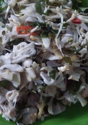 Hình của món Mít trộn chay.