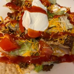 A picture of Loaded nachos.