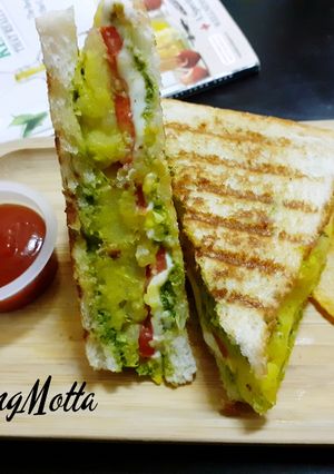 A picture of Aloo Masala Cheese Sandwich.
