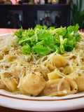 Orecchiette with potatoes, pancetta and provola