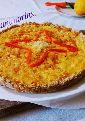 Una foto de Tarta de Zanahorias. / Crostrata di carote con fiocchi de'avena