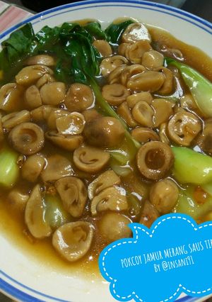 Foto resep Pokcoy jamur merang saus tiram 🌾🍄