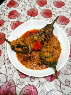 চিকেনের পুর ভরা বেগুনে র দোলমা (chicken stuffing beguner dolma recipe in Bengali) রেসিপির প্রধান ছবি