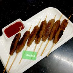 A picture of Spicy beef kabab sticks.