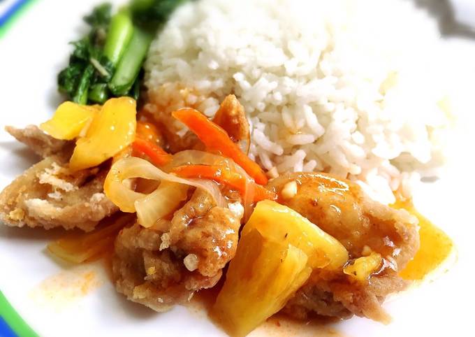 Resep Ayam Goreng Tepung Saus Asam Manis simple, Enak