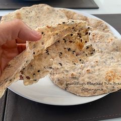 A picture of Sourdough Flaxseed Pita Bread.