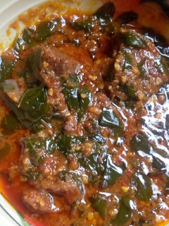 A picture of Miyar zogale(moringa soup).