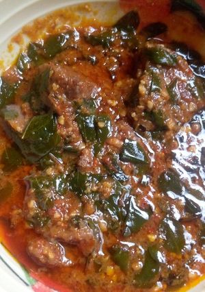 A picture of Miyar zogale(moringa soup).