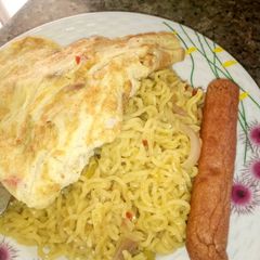 A picture of Indomie da wainar egg & sausage.