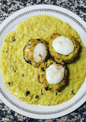 Foto di Champignon ripieni di bulgur in crema di curcuma e peperone!