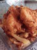 Snack de pollo y papas fritas