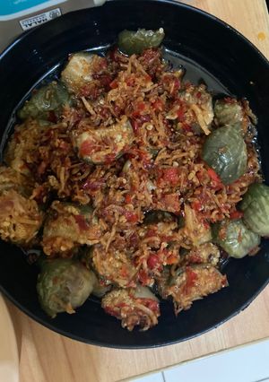 Foto resep Tumis terong bulat dan teri balado simple