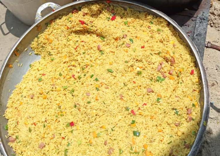 Garnished curry  jollof rice