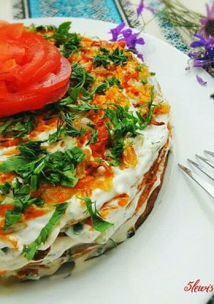 Фото Лёгкий печеночный тортик.