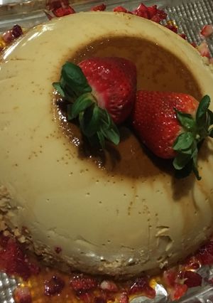 Una foto de Flan napolitano