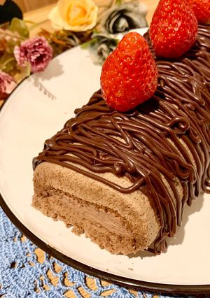 Foto resep Chocolate Swiss Roll Cake