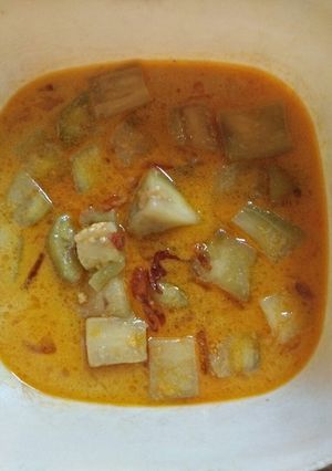 Foto resep (3.) Terong hijau kuah santan pedaas