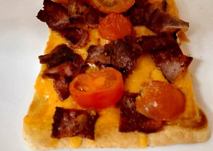 My Melted Cheese, Bacon & Tomatoes on Toast π#Lunch