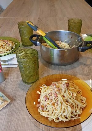 Una foto de Pasta carbonara