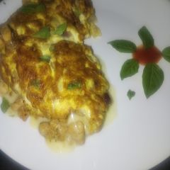 A picture of Chicken cheese omelet.