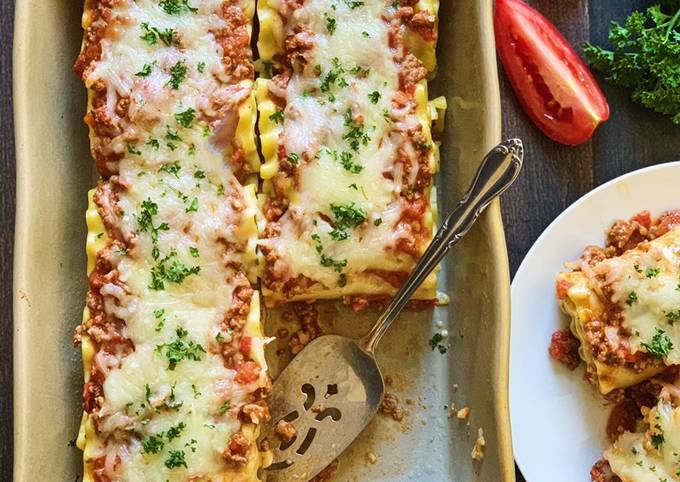 Steps to Make Authentic Easy Lasagna Rolls Up for Breakfast Recipe